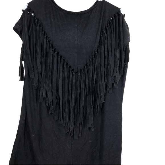 Miss Me Soft Sleeveless Tee w/Fringe on Back and Velvet Bling on the front SZ L - Picture 4 of 7